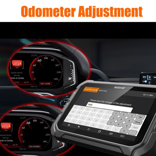 [Aus zweiter Hand]  GODIAG GD801 Key Master DP Plus Auto Key Programmer Odometer Correction 14 Reset Functions