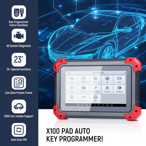 [Aus zweiter Hand] XTOOL X100 PAD X 100 Auto Car OBD2 Key Programmer mit Oil Rest Tool und Odometer Multi Languages