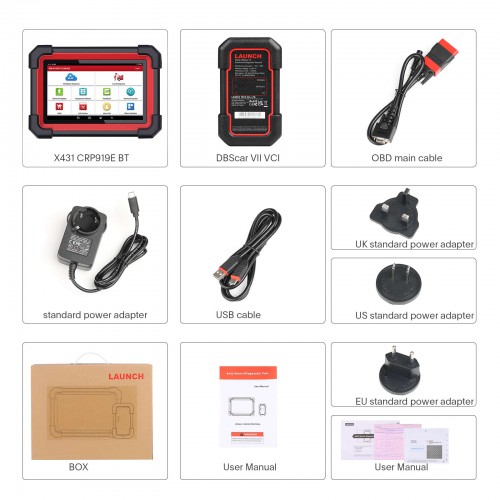 Launch X431 CRP919E BT Bluetooth Diagnostic Scanner with DBScar VII Supports CAN FD DoIP and ECU Coding EU Version