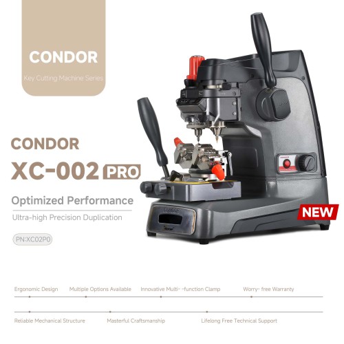 XHORSE Condor XC-002 PRO Manuelle Schlüsselfräsmaschine PN: XC02P0 Optimierte Leistung, ultrapräzise Vervielfältigung