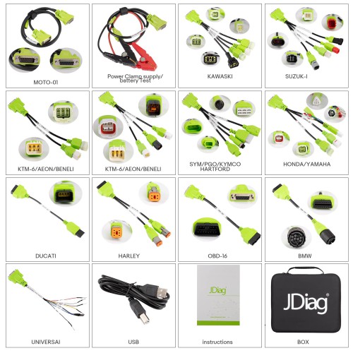 JDiag M300 Motorrad-Diagnosetool, digitale Wellenformanzeige/ ABS-Systemtest/ Batterieanalyse/ Testergebnisse ausdrucken