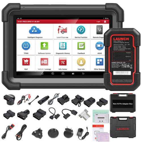 2024 Launch X431 PRO3 APEX 10.1 Inch Diagnostic Scanner Supports CAN FD DoIP ECU Coding 37 Special Functions Topology Mapping EU Version