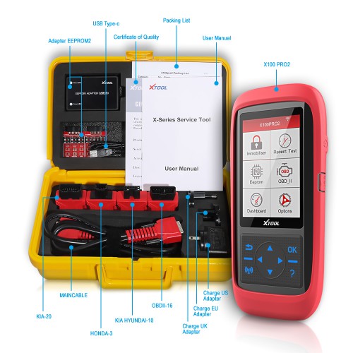[Aus zweiter Hand] XTOOL X100 Pro2 OBD2 Auto Key Programmer/Mileage Adjustment with EEPROM Adapter