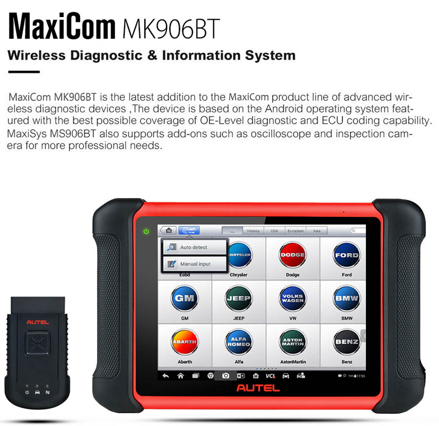 Original Autel MaxiCOM MK906BT